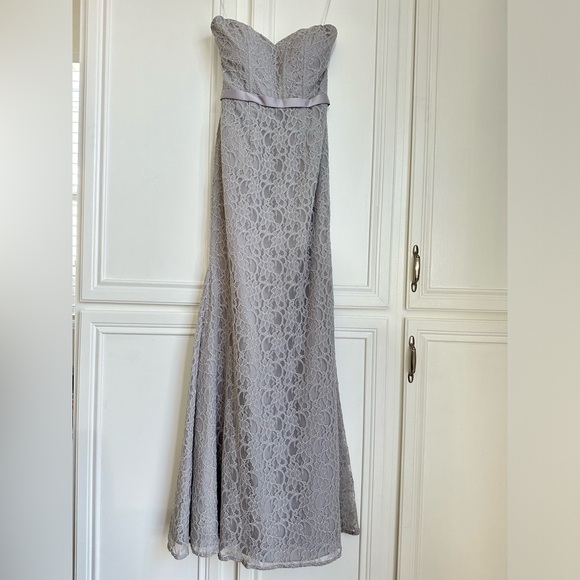 Mori Lee  Classic Mermaid Sweetheart Gown. Color Light Gray. Size 6. NWOT - Picture 2 of 14